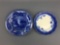 Group of 2 vintage blue plates