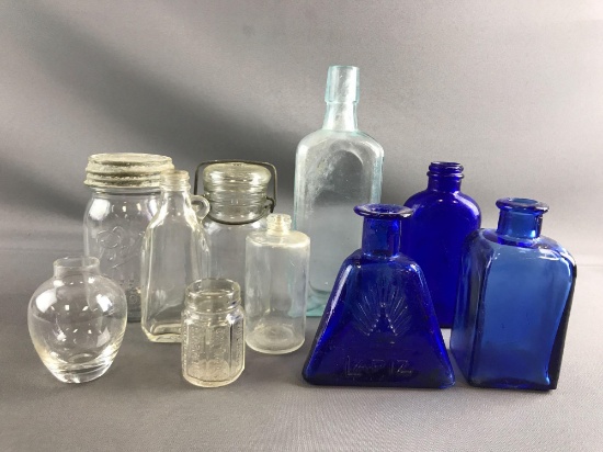 Group of Vintage Glass Bottles