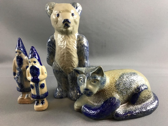 Group of Hand Painted Pottery Figures