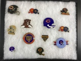 Chicago Bears Pins in Shadow Box