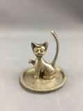 Cat decor metal ring holder