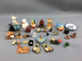 Group of cat figurines and more