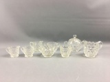 Group of 4 sets of Vintage American Fostoria crystal cream and sugars