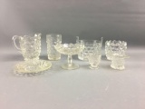 Group of 8 Vintage American Fostoria crystal compote and more