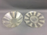 Vintage clear glass bowl and platter