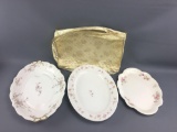 Group of 3 vintage platters with case
