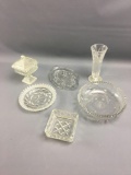 Group of 6 pressed glass