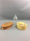 Group of 3 hand painted boxes and more