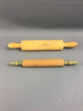 Group of 2 vintage rolling pins