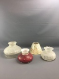 Group of 4 vintage lamp shades