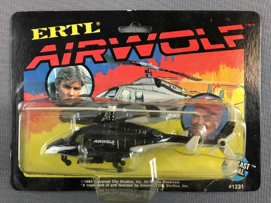 Vintage Ertl Airwolf Die Cast Helicopter in Original Packaging