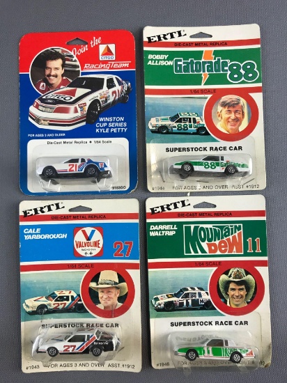 Vintage ERTL Die Cast Replica Racing Cars In Original Packaging