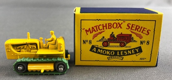 Vintage Matchbox Series No.8 Yellow Tractor Like New Original Box