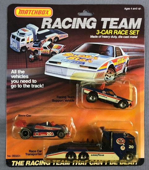 Vintage Matchbox Racing Team Die Cast Toy Cars in Original Packaging