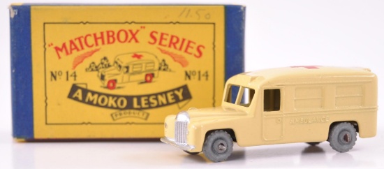 Matchbox No. 14 Daimler Ambulance Die-Cast Car with Original Box