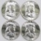 Lot of (4) Franklin Silver Half Dollars.