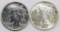 Lot of (2) Peace Silver Dollars.