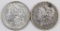 Lot of (2) Morgan Silver Dollars.