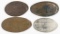 Lot of (4) Early Elongated Coins.