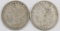 Lot of (2) Morgan Silver Dollars.