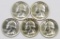 Lot of (5) 1955 D Washington Silver Quarters.