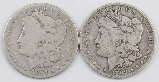 Lot of (2) Morgan Silver Dollars.