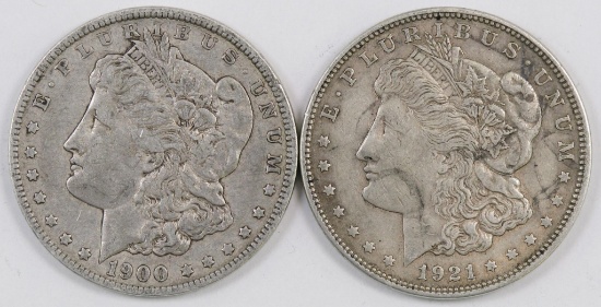 Lot of (2) Morgan Silver Dollars.