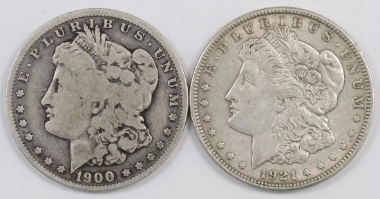 Lot of (2) Morgan Silver Dollars.