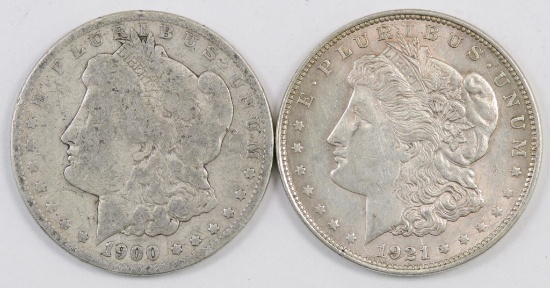 Lot of (2) Morgan Silver Dollars.