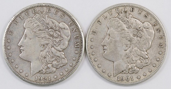 Lot of (2) Morgan Silver Dollars.