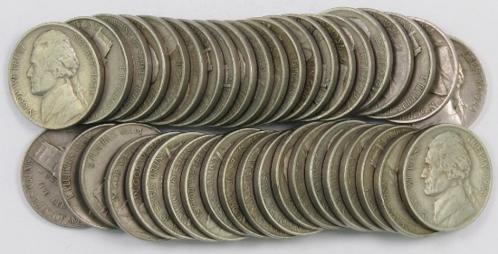 Lot of (41) 1938 D Jefferson Nickels.