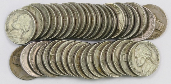 Lot of (40) 1939 S Jefferson Nickels.