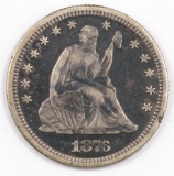 1876 Seated Liberty Quarter.