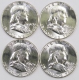 Lot of (4) 1963 P Franklin Silver Half Dollars.