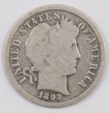 1893 P Barber Dime - 130 Degree Rotated Reverse.