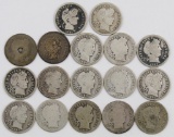 Lot of (17) Barber Silver Dimes.