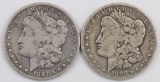 Lot of (2) Morgan Silver Dollars.