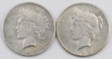 Lot of (2) 1925 P Peace Silver Dollars.