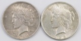 Lot of (2) Peace Silver Dollars.