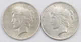 Lot of (2) 1925 P Peace Silver Dollars.