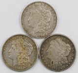 Lot of (3) 1921 D Morgan Silver Dollars.