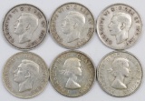 Lot of (6) Canada 50 Cents.