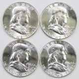 Lot of (4) 1963 P Franklin Silver Half Dollars.