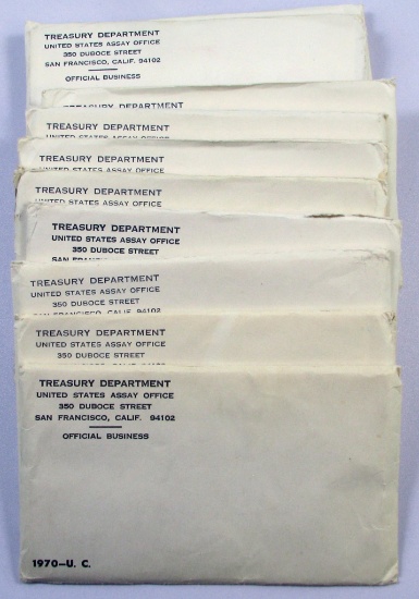 Lot of (10) 1970 U.S. Mint Sets in envelopes.