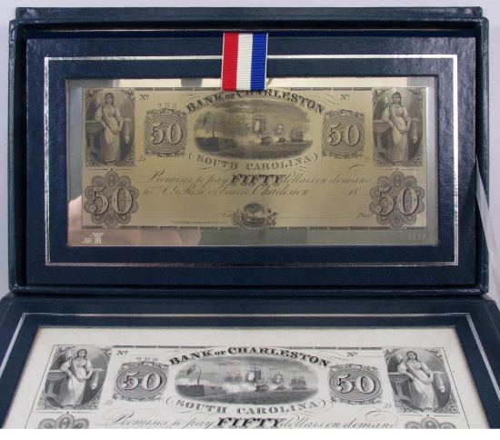 1976 International Silver Company & American Banknote Company Sterling Silver Banknote Series.