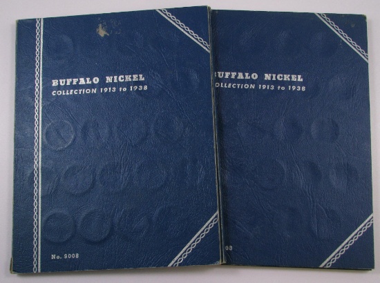 Lot of (2) Buffalo Nickel Whitman Albums containing (61) Coins.