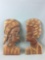 Handcarved wooden boy and girl wall decor