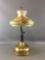 Antique Handpainted Oil Lamp