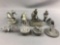 Group of Pewter figurines and trinket boxes