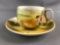 Antique Royal Bayreuth cup and saucer chickens